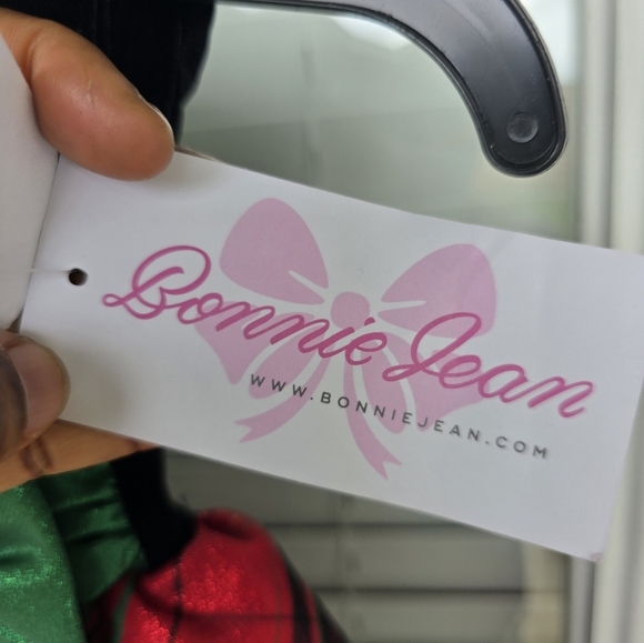 Bonnie Jean Plaid Girls Dress Size 2T Green Bow New Multic Color Fit Flare - Picture 6 of 12